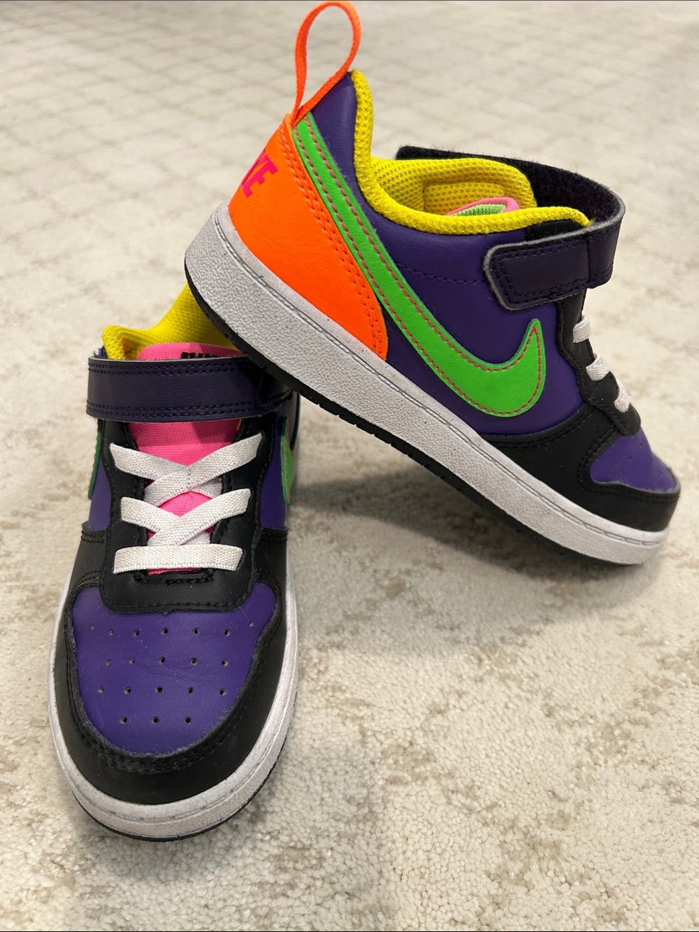 Nike Court Borough Low Kids Purple Neon Sneakers